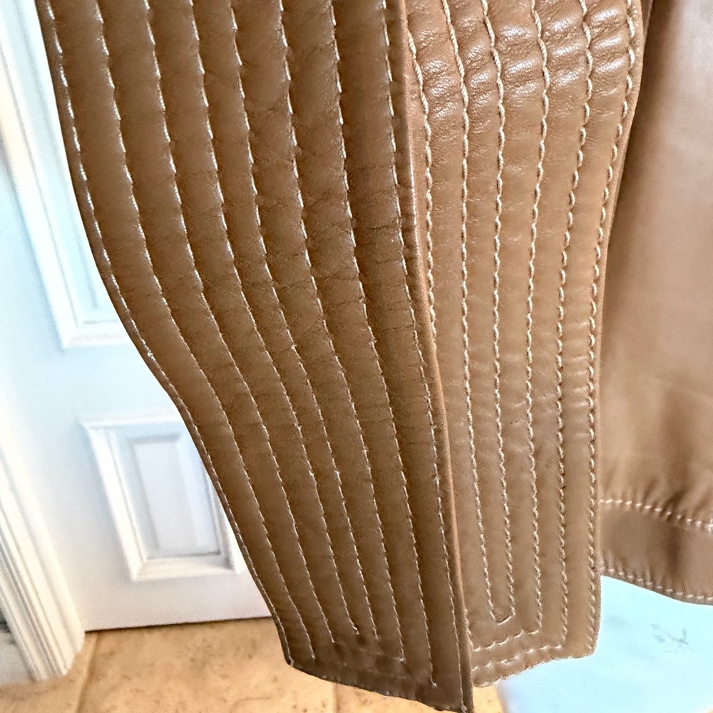 Valentino Brown Leather Blazer - Picture 5 of 11